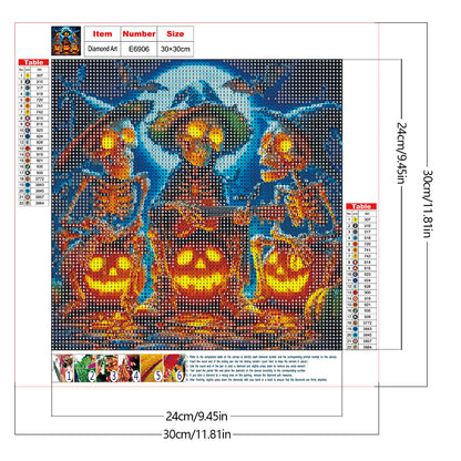 Halloween Skeleton - Full Round Drill Diamond Painting 40*40CM