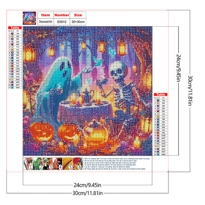 Skeleton And Ghost - Full Round Drill Diamond Painting 40*40CM