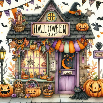 Halloween House - Full Round Drill Diamond Painting 40*40CM