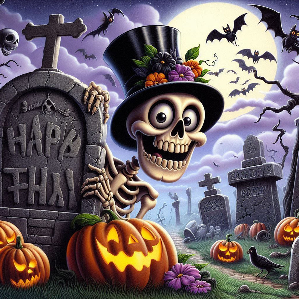 Halloween Tombstone - Full Round Drill Diamond Painting 40*40CM