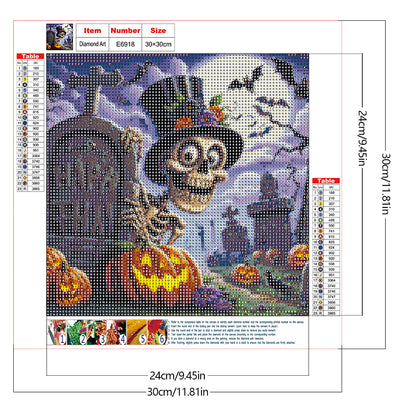 Halloween Tombstone - Full Round Drill Diamond Painting 40*40CM