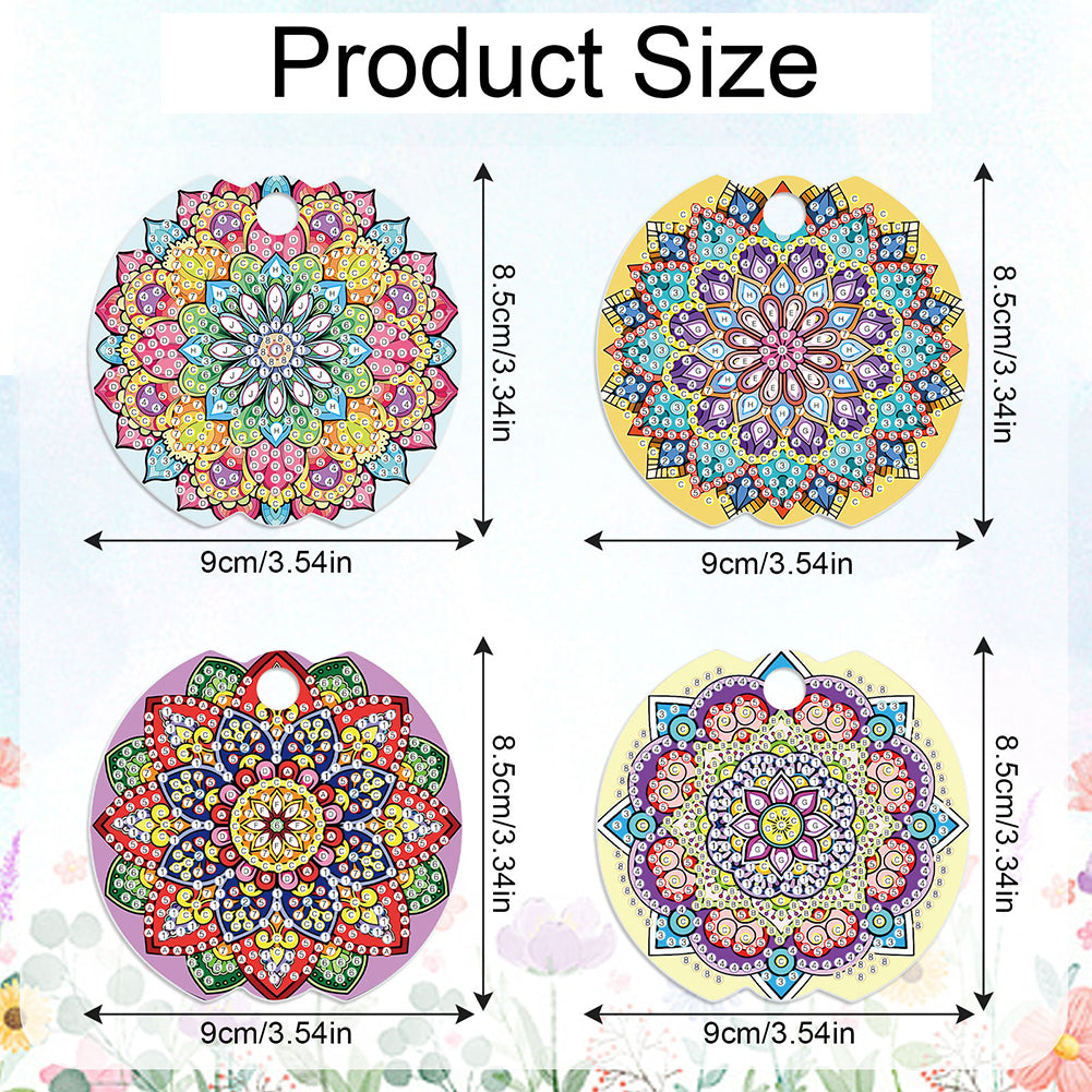 8pcs Mandala DIY Diamond Art Cup Lid Accessories Bling Tumbler Lid Plate
