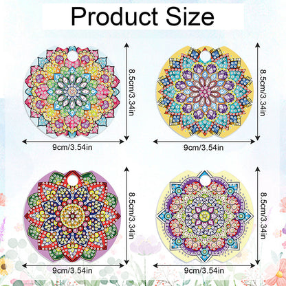 8pcs Mandala DIY Diamond Art Cup Lid Accessories Bling Tumbler Lid Plate