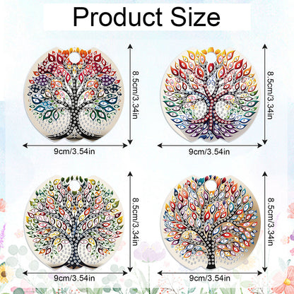 8pcs Tree DIY Diamond Art Cup Lid Accessories Bling Tumbler Lid Plate