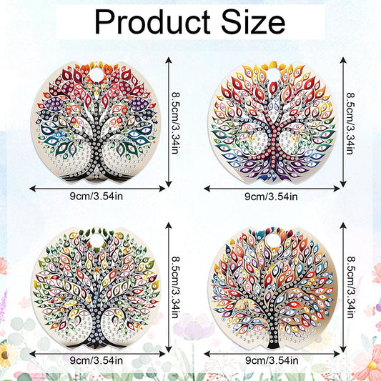 8pcs Tree DIY Diamond Art Cup Lid Accessories Bling Tumbler Lid Plate