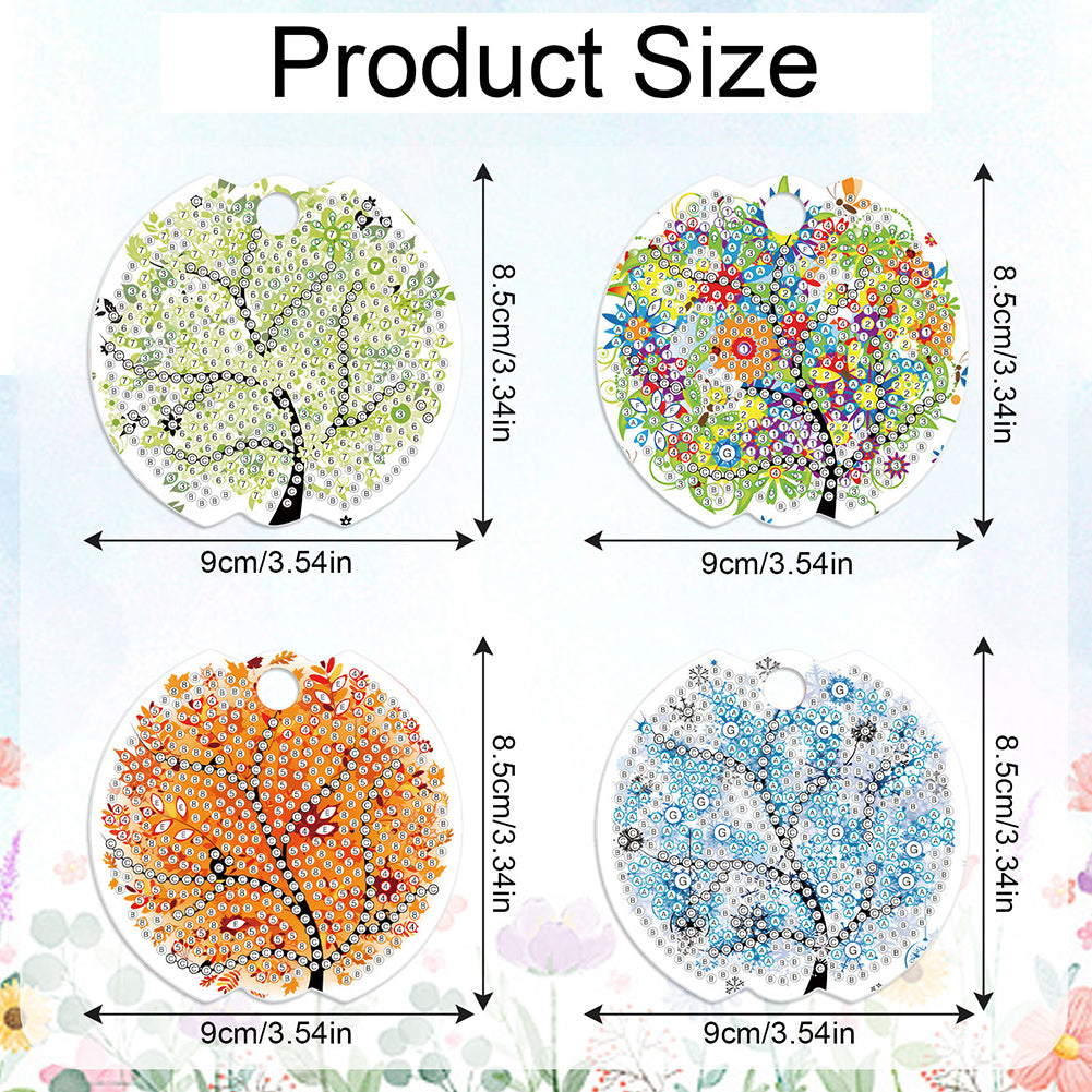 8pcs Tree DIY Diamond Art Cup Lid Accessories Bling Tumbler Lid Plate