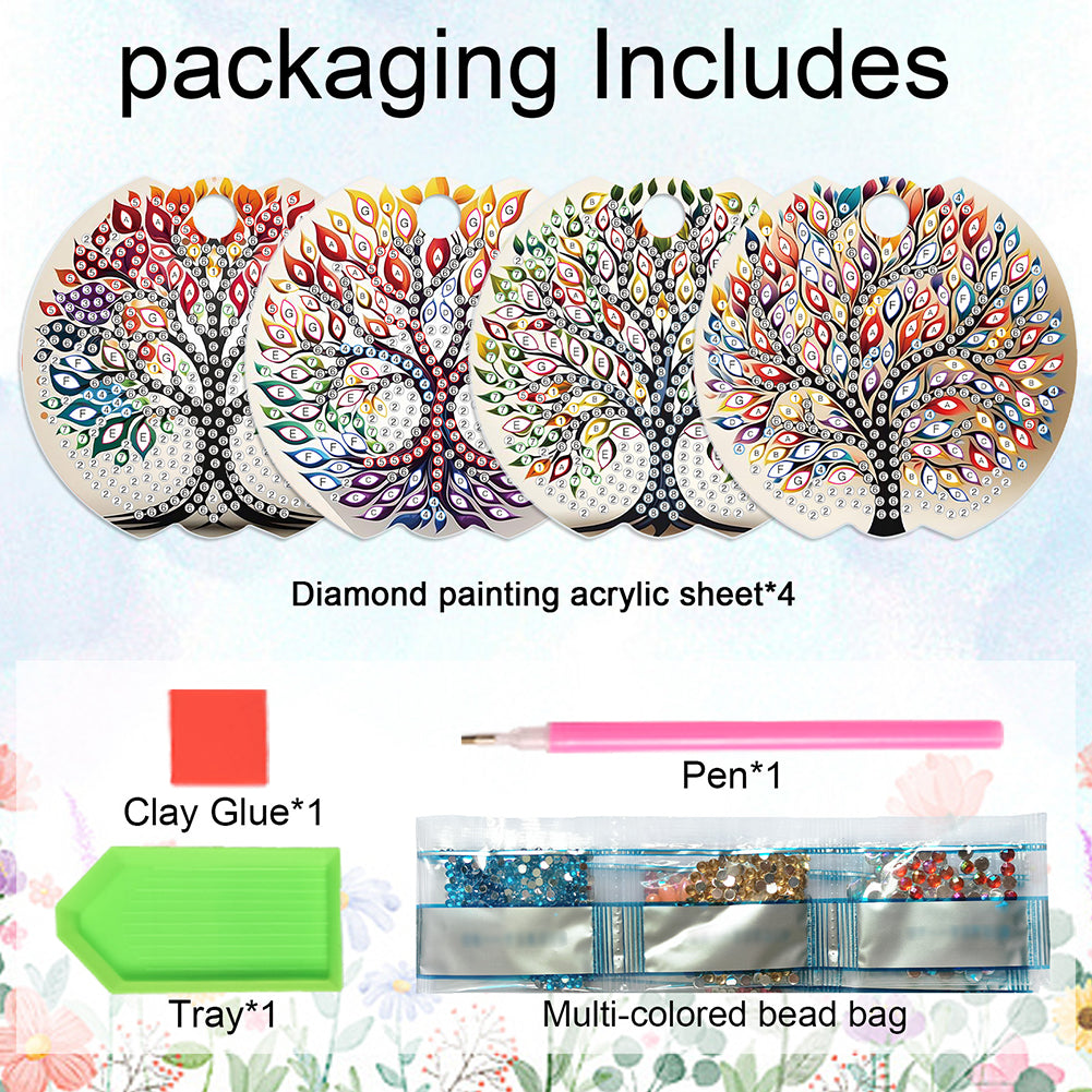 8pcs Tree DIY Diamond Art Cup Lid Accessories Bling Tumbler Lid Plate