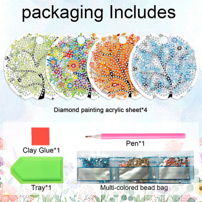 8pcs Tree DIY Diamond Art Cup Lid Accessories Bling Tumbler Lid Plate