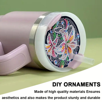 8pcs Rose DIY Diamond Art Cup Lid Accessories Bling Tumbler Lid Plate