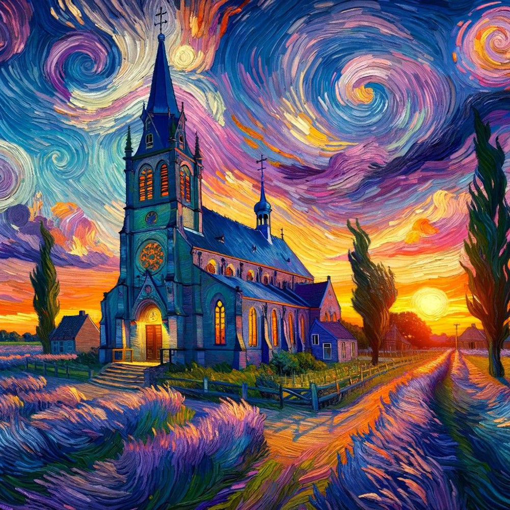 Scenic Starry Sky - Full Round Drill Diamond Painting 40*40CM