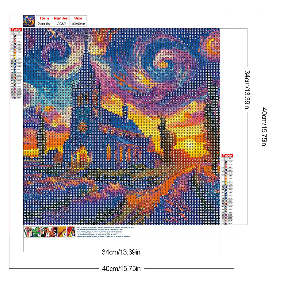 Starry Sky Scenery - Full Round Drill Diamond Painting 40*40CM