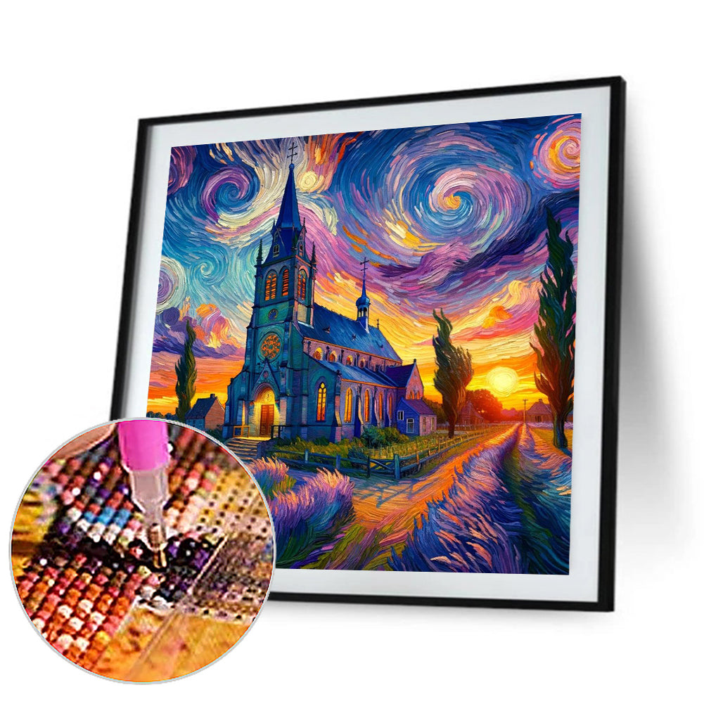Scenic Starry Sky - Full Round Drill Diamond Painting 40*40CM