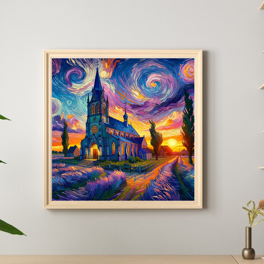 Scenic Starry Sky - Full Round Drill Diamond Painting 40*40CM