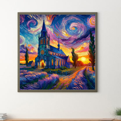 Scenic Starry Sky - Full Round Drill Diamond Painting 40*40CM