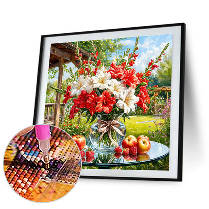 Flower Garden Scenery - Full Round Drill Diamond Painting 40*40CM