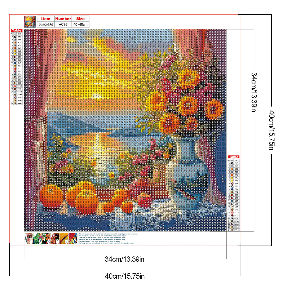 Sunset Outside The Window - Full Round Drill Diamond Painting 40*40CM