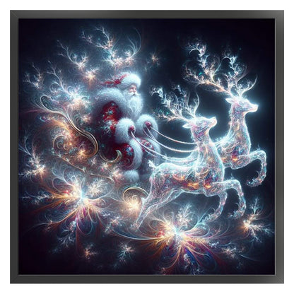 Santa Claus And Elk - 11CT Stamped Cross Stitch 50*50CM