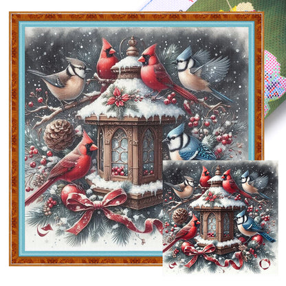 Christmas Lights And Birds - 11CT Stamped Cross Stitch 40*40CM