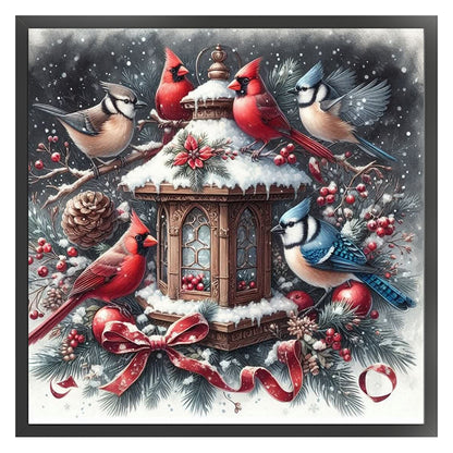 Christmas Lights And Birds - 11CT Stamped Cross Stitch 40*40CM