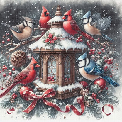 Christmas Lights And Birds - 11CT Stamped Cross Stitch 40*40CM