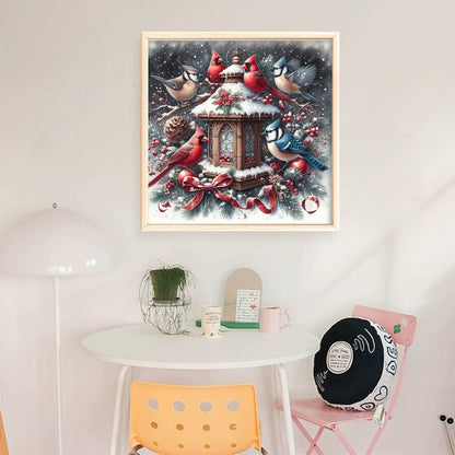 Christmas Lights And Birds - 11CT Stamped Cross Stitch 40*40CM