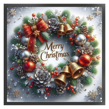 Christmas Pine Cone Wreath - 11CT Stamped Cross Stitch 40*40CM