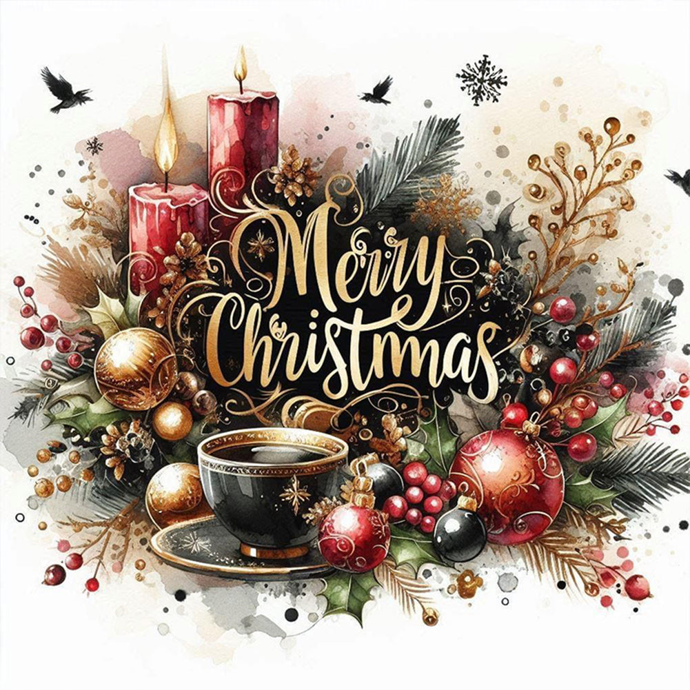 Christmas Drinks - 11CT Stamped Cross Stitch 40*40CM