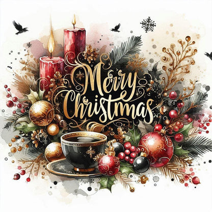 Christmas Drinks - 11CT Stamped Cross Stitch 40*40CM