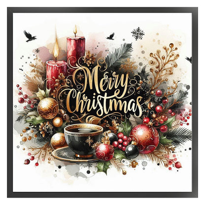 Christmas Drinks - 11CT Stamped Cross Stitch 40*40CM