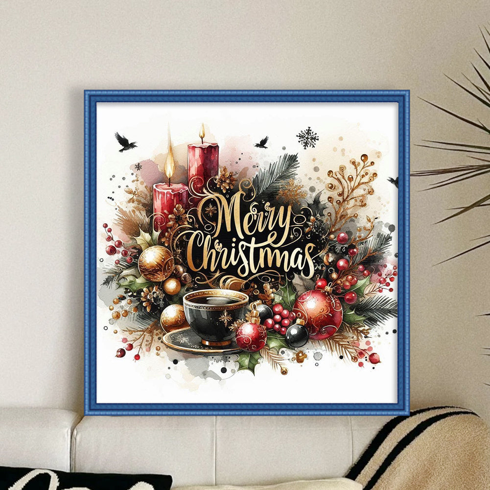 Christmas Drinks - 11CT Stamped Cross Stitch 40*40CM