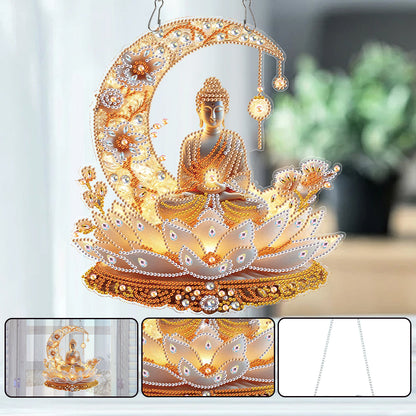 Lotus 2D Flat DIY Diamond Art Pendant Diamond Painting Set Home Wall Decoration