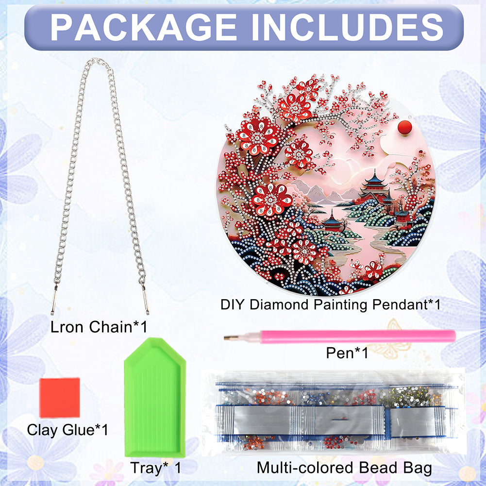 Landscape 2D Flat DIY Diamond Art Pendant Diamond Painting Set Home Decoration