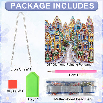 House 2D Flat DIY Diamond Art Pendant Diamond Painting Set Home Wall Decoration