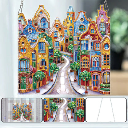 House 2D Flat DIY Diamond Art Pendant Diamond Painting Set Home Wall Decoration