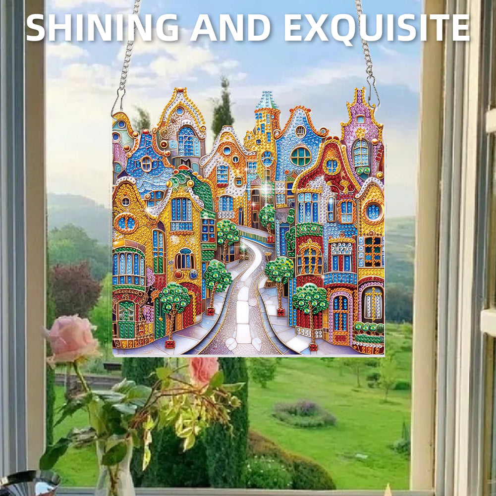 House 2D Flat DIY Diamond Art Pendant Diamond Painting Set Home Wall Decoration