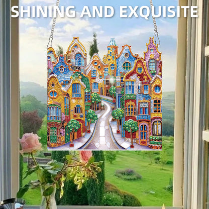 House 2D Flat DIY Diamond Art Pendant Diamond Painting Set Home Wall Decoration