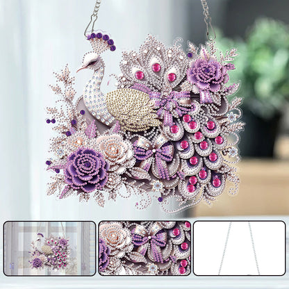 2D Flat DIY Peacock Diamond Art Pendant Diamond Painting Set Home Decoration