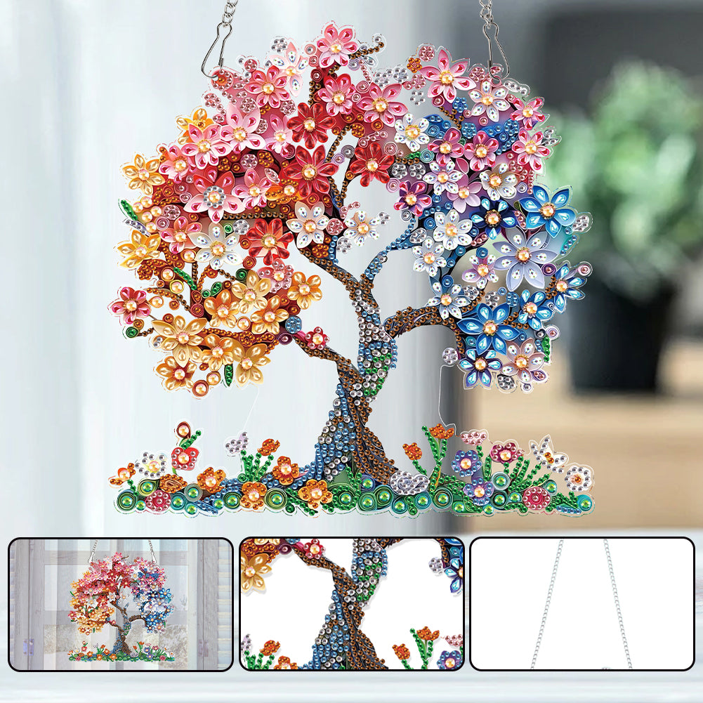 2D Flat DIY Tree of Life Diamond Art Pendant Diamond Painting Set Home Crafts