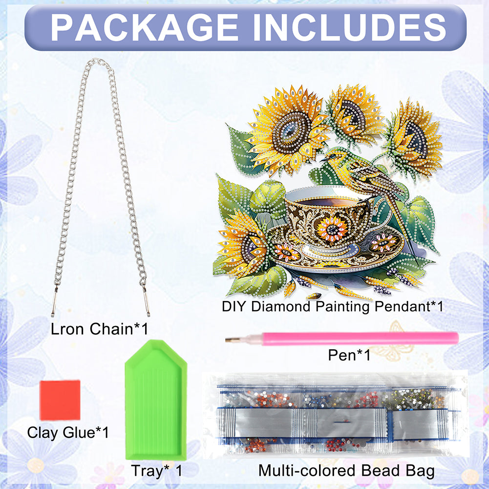 2D Flat DIY Sunflower Diamond Art Pendant Diamond Painting Set Home Decoration