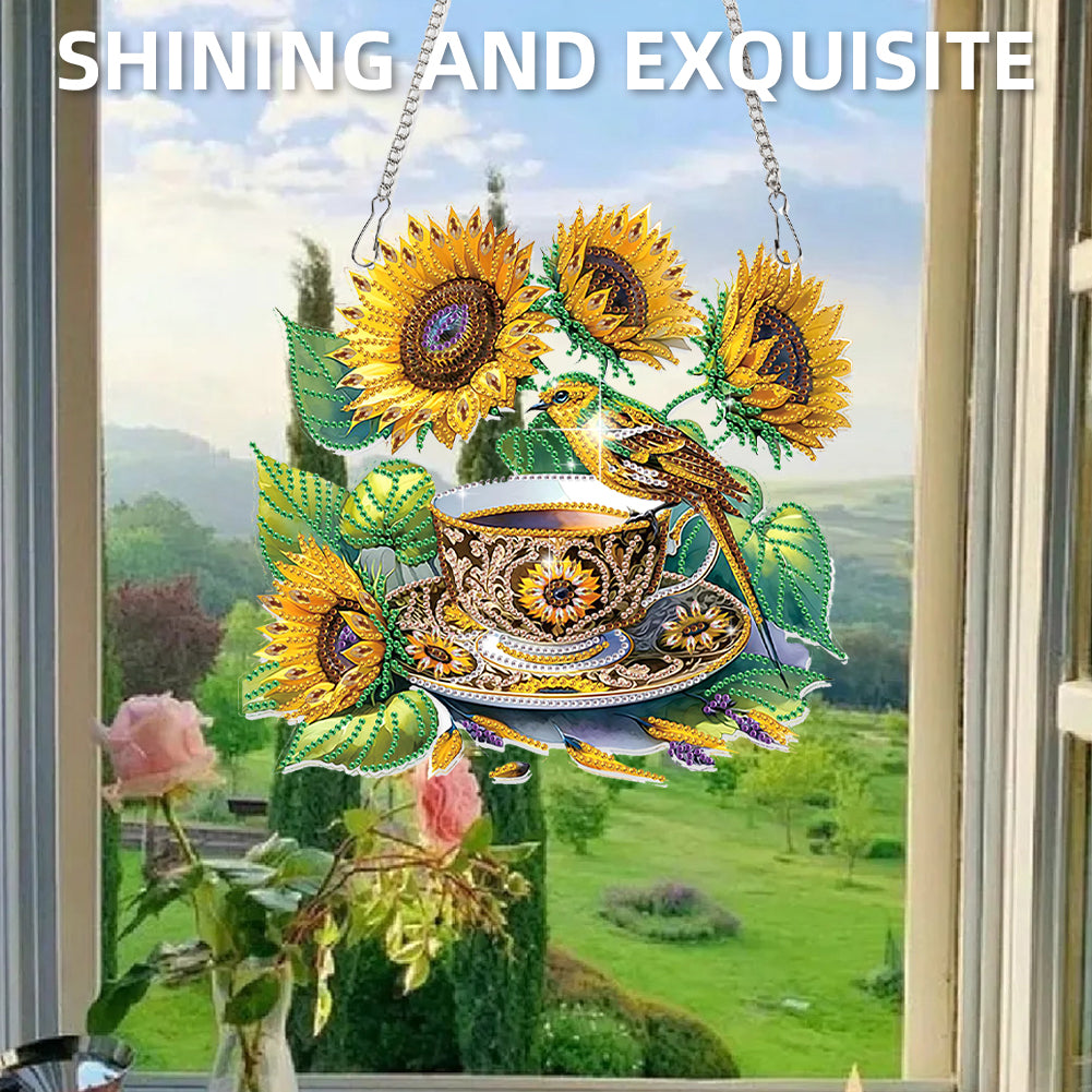 2D Flat DIY Sunflower Diamond Art Pendant Diamond Painting Set Home Decoration