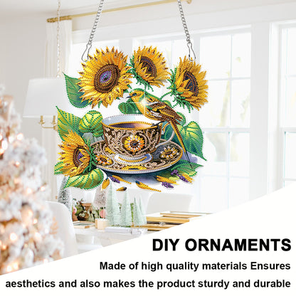 2D Flat DIY Sunflower Diamond Art Pendant Diamond Painting Set Home Decoration