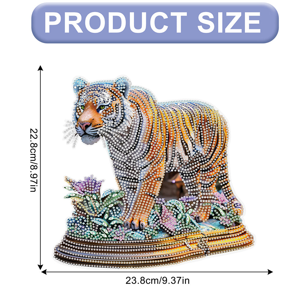 2D Flat DIY Tiger Diamond Art Pendant Diamond Painting Set Home Decoration Craft