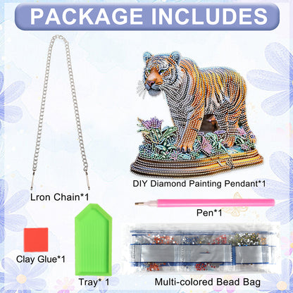 2D Flat DIY Tiger Diamond Art Pendant Diamond Painting Set Home Decoration Craft