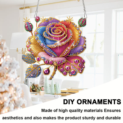 2D Flat DIY Rose Diamond Art Pendant Diamond Painting Set Home Decoration Crafts