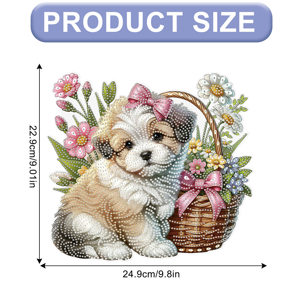 2D Flat DIY Puppy Diamond Art Pendant Diamond Painting Set Home Decoration Craft