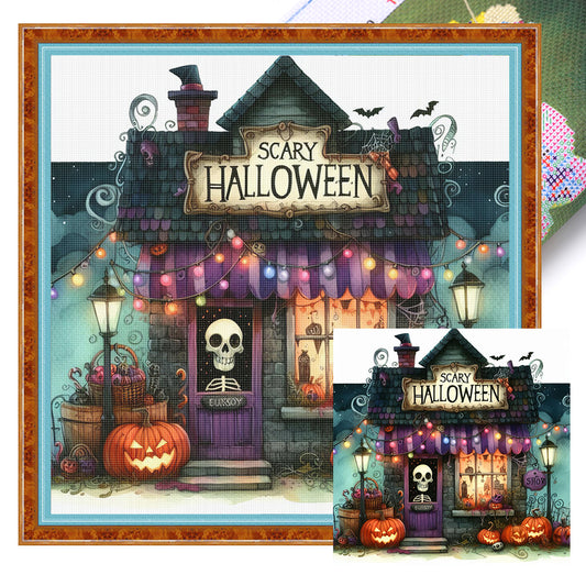 Halloween Shop - 11CT Stamped Cross Stitch 40*40CM