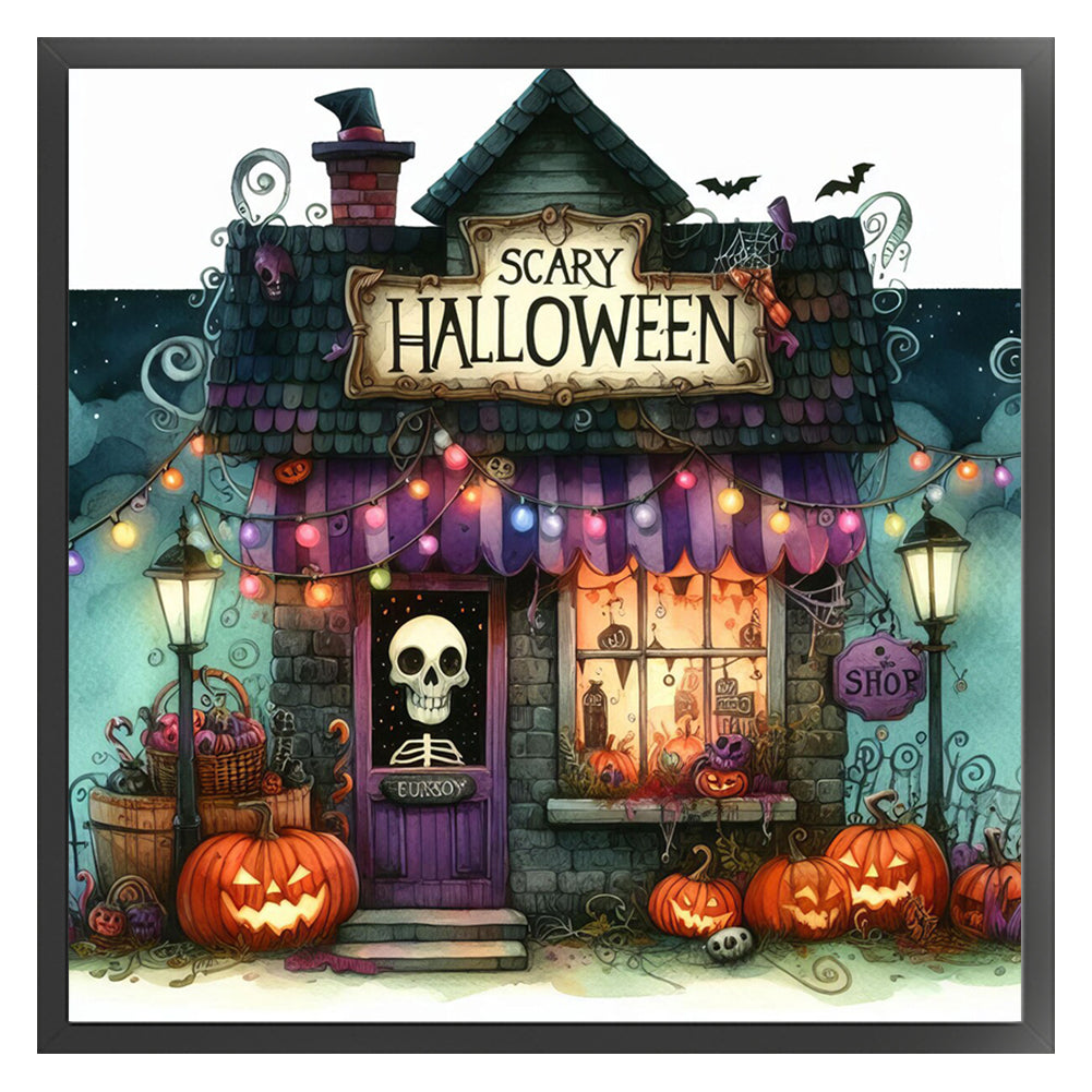 Halloween Shop - 11CT Stamped Cross Stitch 40*40CM