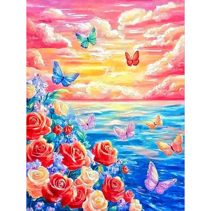Colorful Clouds And Flowers - 11CT Stamped Cross Stitch 50*62CM£¨Mona Lisa Brand£©