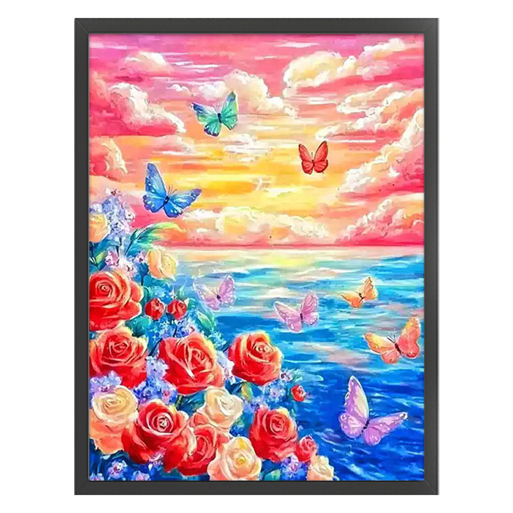 Colorful Clouds And Flowers - 11CT Stamped Cross Stitch 50*62CM£¨Mona Lisa Brand£©