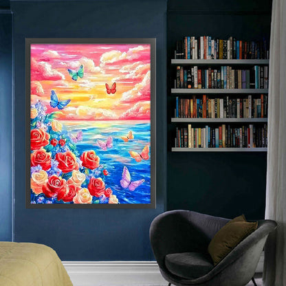 Colorful Clouds And Flowers - 11CT Stamped Cross Stitch 50*62CM£¨Mona Lisa Brand£©